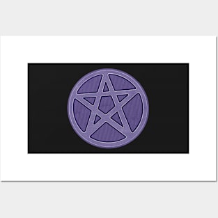 Purple Gothic Stone Pentagrams Posters and Art